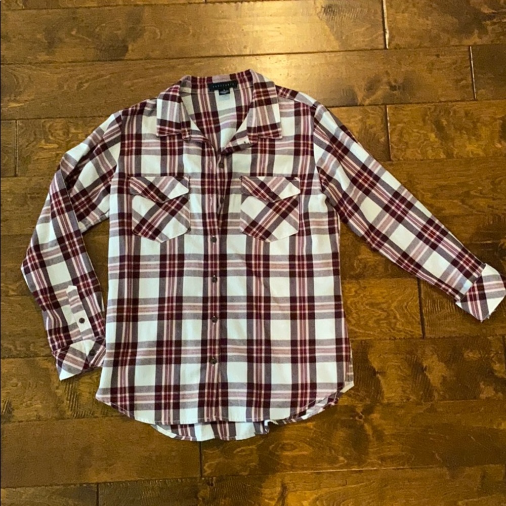 Sanctuary plaid button down flannel size Medium